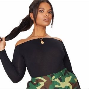 Sold! Black Bardot Bodysuit